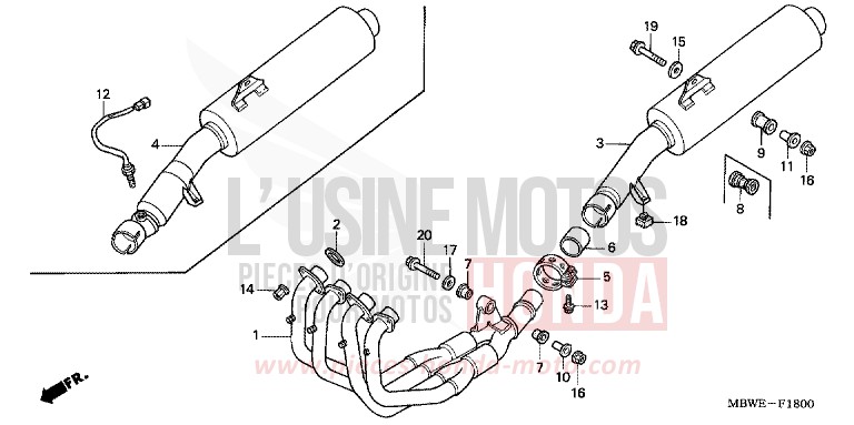 ABGAS-SCHALLDAEMPFER von CBR600F Special Edition ROSS WHITE (NH196) von 2002